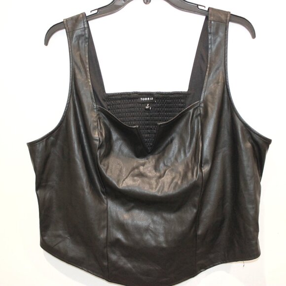 🖤 Torrid Classic Black Faux Leather Corset/Size 16 🖤 - Picture 1 of 4